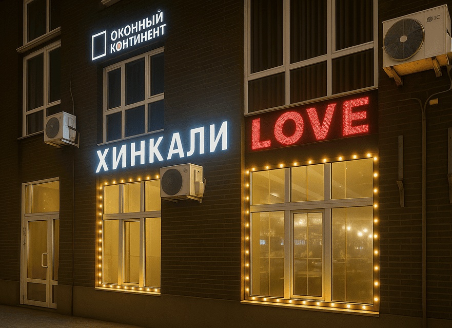Кейс: Оформление фасада и изготовление световых вывесок для кафе